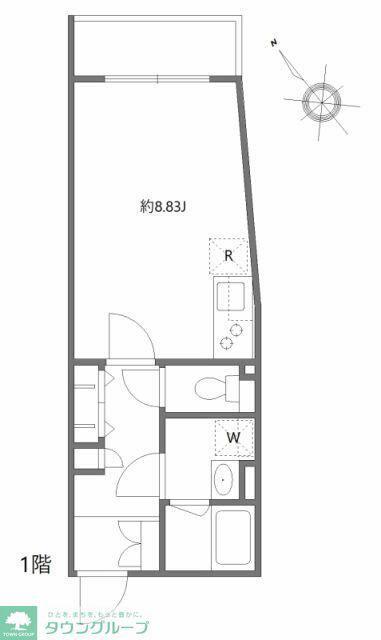 アルティザ氷川台(ワンルーム/1階)の間取り写真