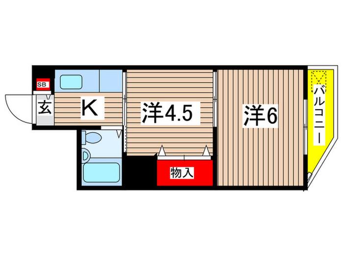 ブロッサム今宮(2K/2階)の間取り写真