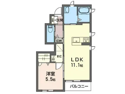 ブランショコラB(1LDK/1階)の間取り写真