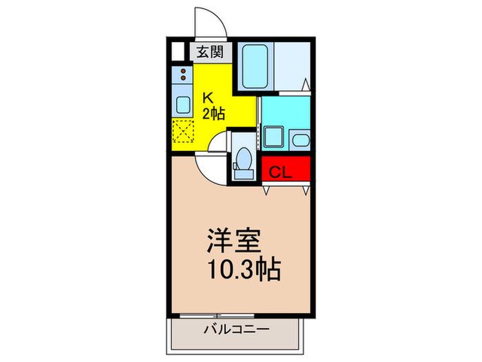 フジパレス新石切南II番館(1K/2階)の間取り写真