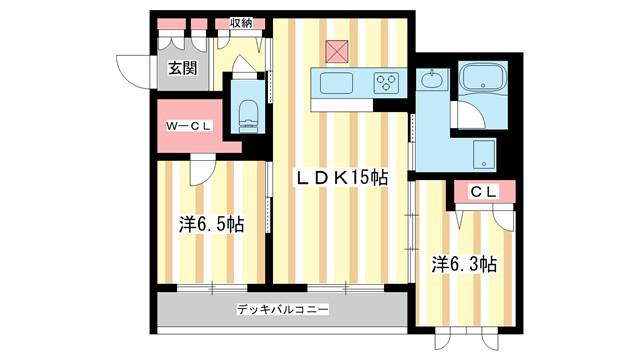 シャーメゾン レフィアント(2LDK/1階)の間取り写真