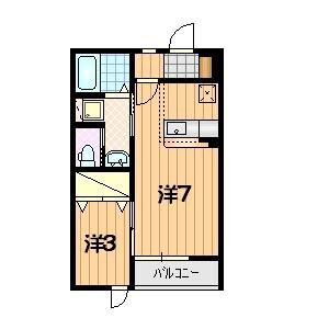 NEXT(1LDK/2階)の間取り写真