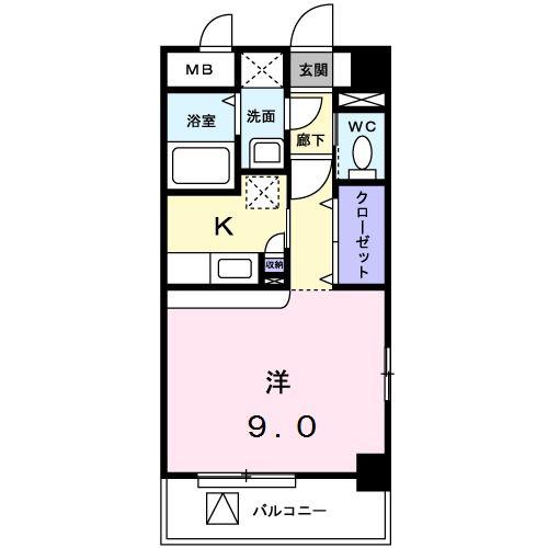 サンヒルズ(1K/1階)の間取り写真