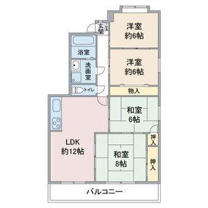 名幸ハイツ(4LDK/3階)の間取り写真