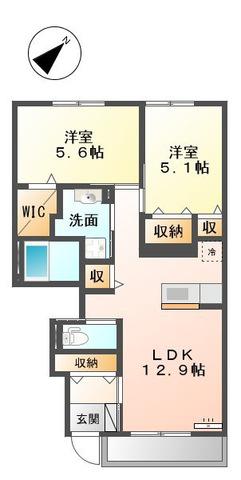 アーバンレジデンス(2LDK/1階)の間取り写真