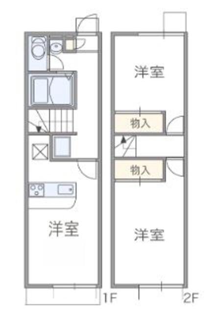 レオパレスセラフII(2LDK/1階)の間取り写真