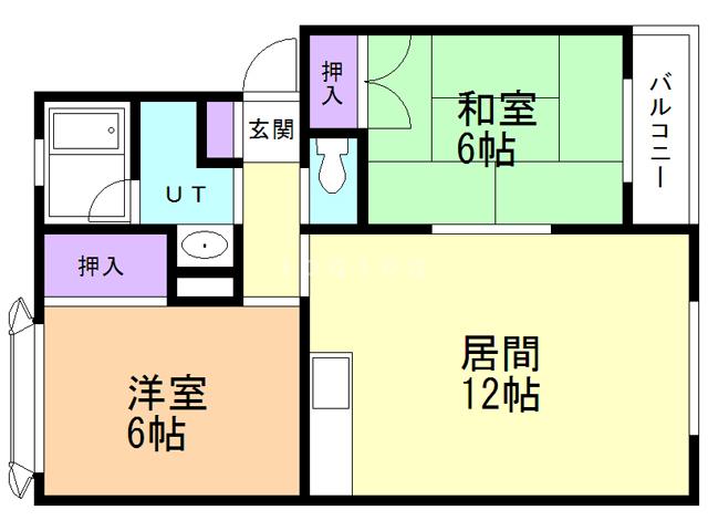 アルファコートMIMI(2LDK/2階)の間取り写真