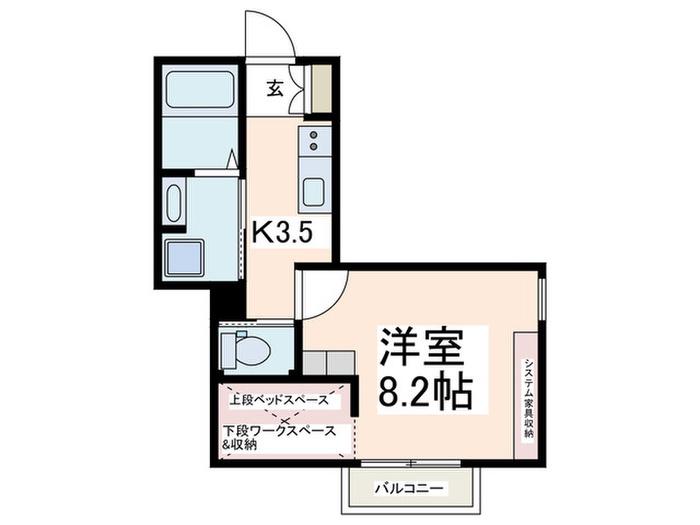 リジェール(1K/1階)の間取り写真