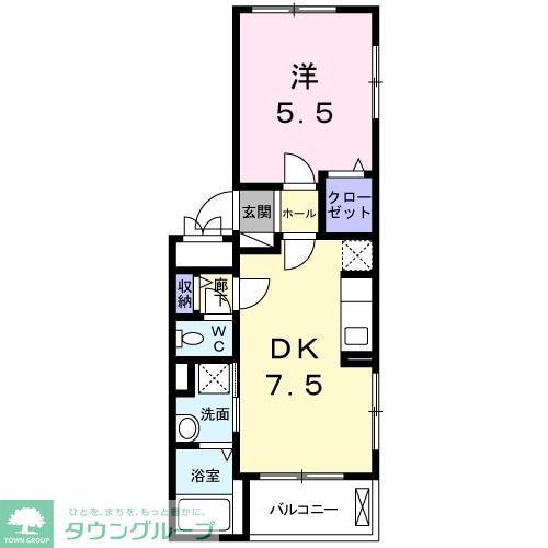 ブエン ワイイーエー(1DK/1階)の間取り写真