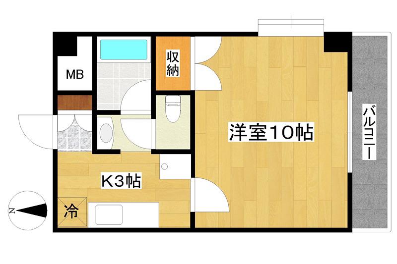 ヴェルドミール(1K/5階)の間取り写真