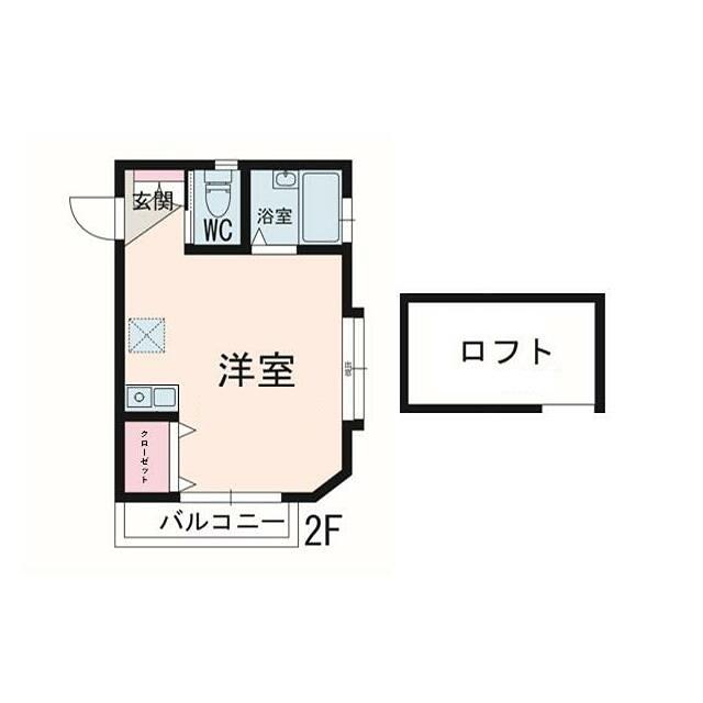 GOHN HAUS(ワンルーム/2階)の間取り写真