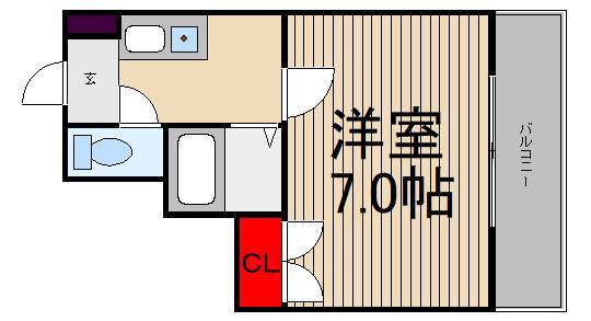 メゾンサイプレスI(1K/3階)の間取り写真
