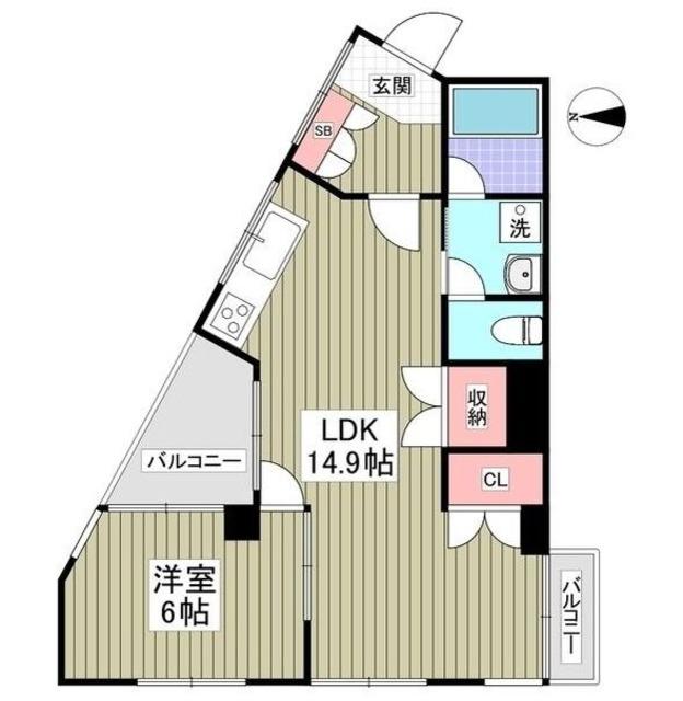 日建プリムローズ常盤第3(1LDK/4階)の間取り写真
