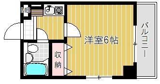 アクエルド大淀(1K/6階)の間取り写真