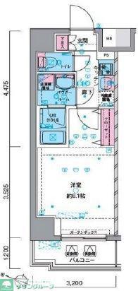 ジェノヴィア南千住IIスカイガーデン(1K/8階)の間取り写真