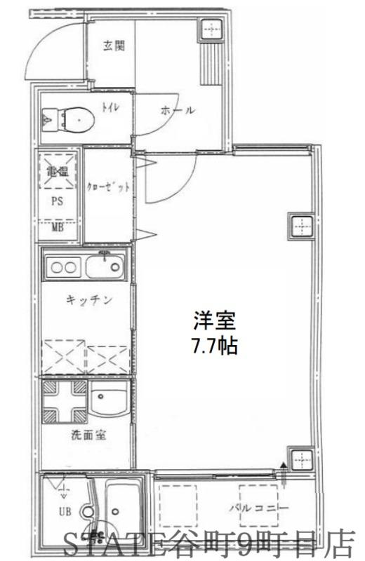 ルミエール難波(1K/8階)の間取り写真
