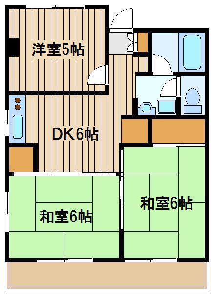 コーポ高橋(3DK/1階)の間取り写真
