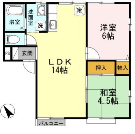 アネックス木場B(2LDK/2階)の間取り写真