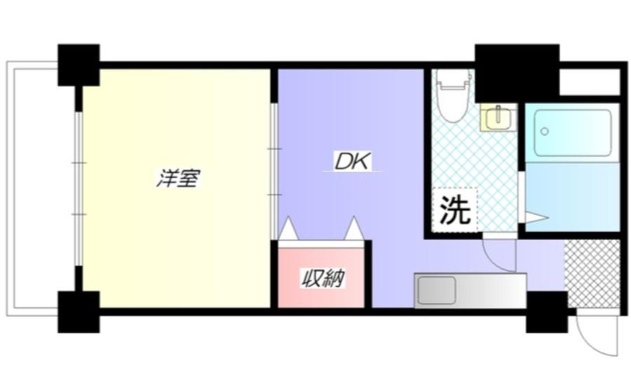 高久ビル(1DK/3階)の間取り写真