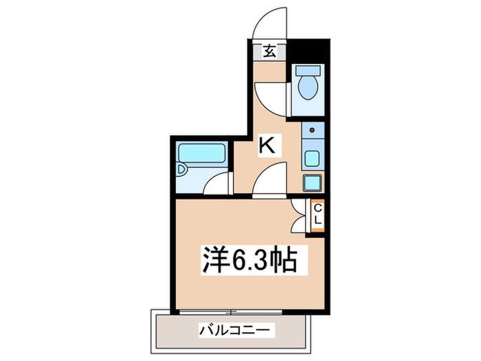 ラ カーサ ミラン(1K/3階)の間取り写真