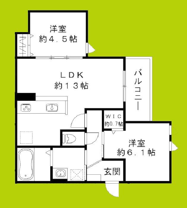 エスポワレジデンス(2LDK/2階)の間取り写真