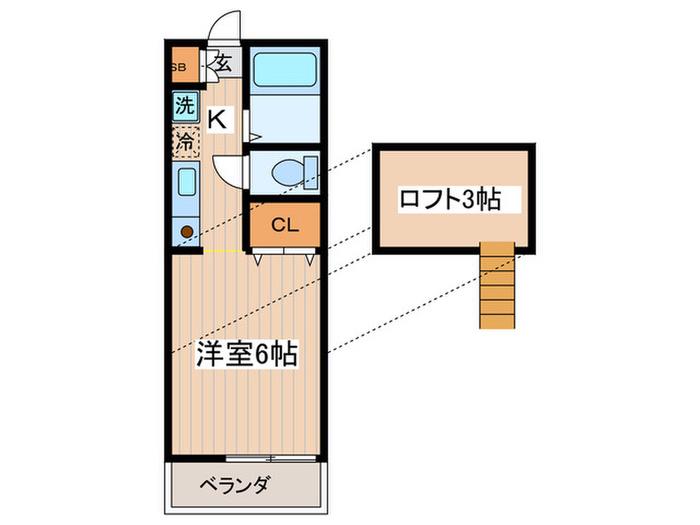 リラ・ハウス(1K/2階)の間取り写真