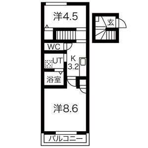 アイランドヴィレッジ本町A(2K/2階)の間取り写真