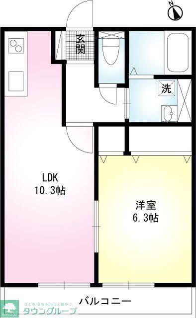 FORTUNA(1LDK/2階)の間取り写真