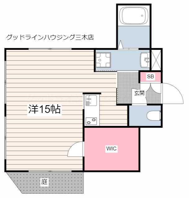 コリーヌ(ワンルーム/1階)の間取り写真