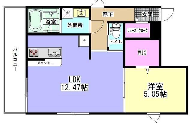 CLARITY(1LDK/4階)の間取り写真