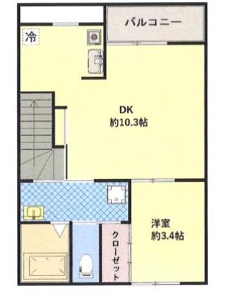 欅テラス(1DK/2階)の間取り写真