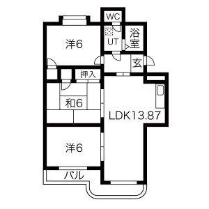 第一ゴトウハイツ(3LDK/2階)の間取り写真