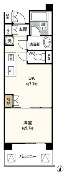 パンノワール榴岡(1DK/3階)の間取り写真