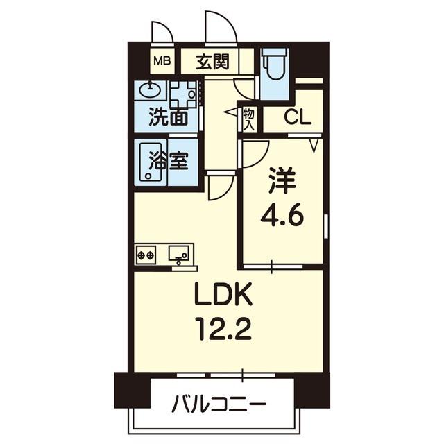 ESTASIA世安(1LDK/2階)の間取り写真