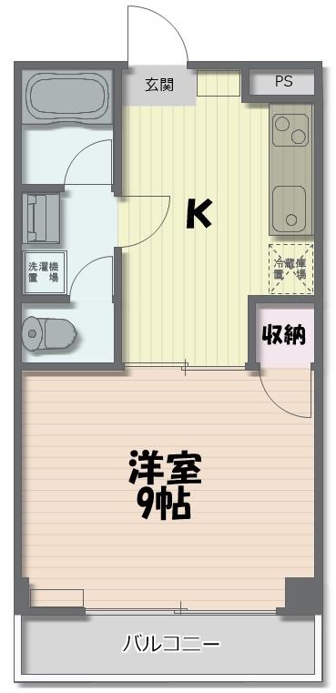 MST小山(1K/1階)の間取り写真