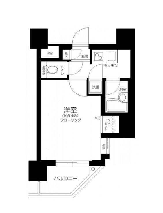 パレステュディオ芝浦TOKYOBAY(1K/5階)の間取り写真