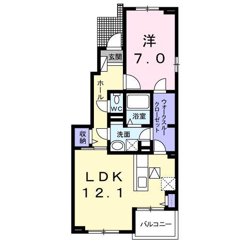 ラフィールN・K(1LDK/1階)の間取り写真