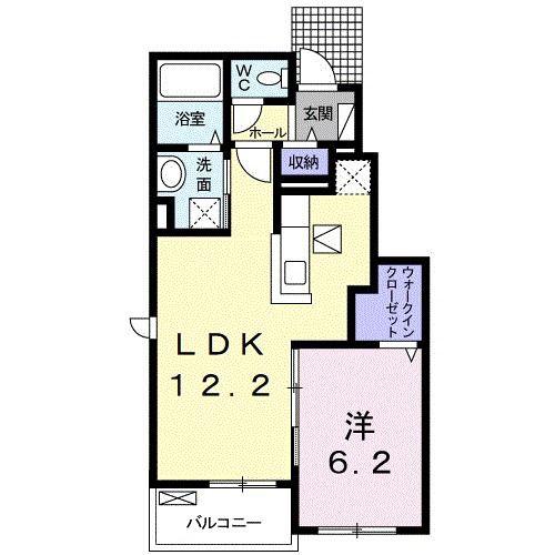ブリーゼ西(1LDK/1階)の間取り写真
