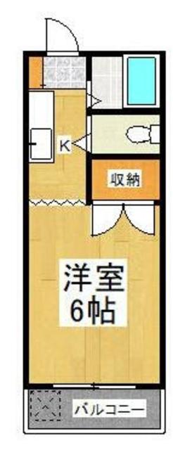 スターダスト読売(1K/2階)の間取り写真