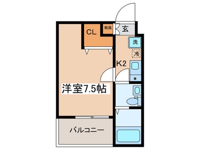 NEXIA海老名(1K/2階)の間取り写真