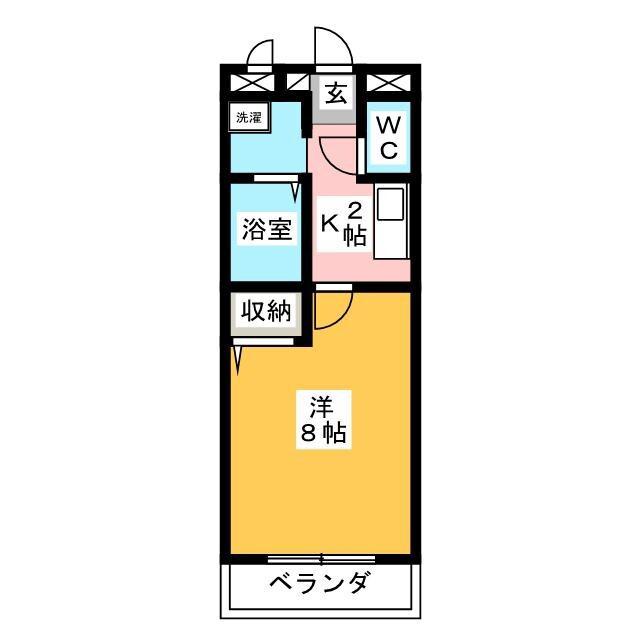 六条サンアルティア(1K/1階)の間取り写真