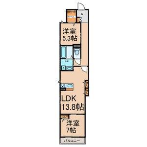 サンウッド要(2LDK/2階)の間取り写真