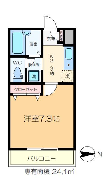  メゾン川島II(1K/1階)の間取り写真