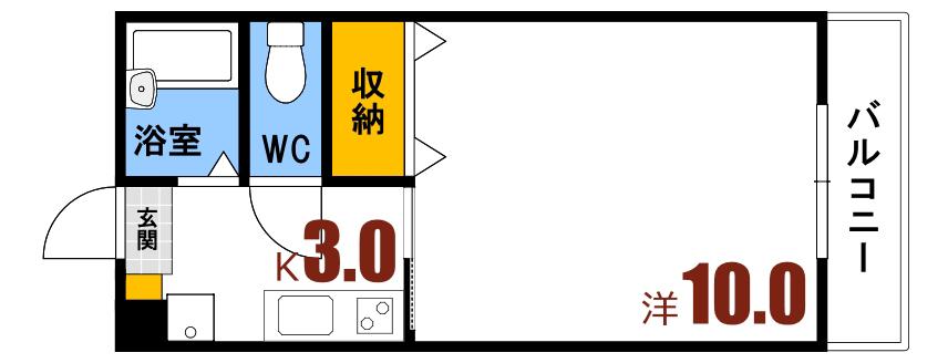 KSビル(1K/2階)の間取り写真