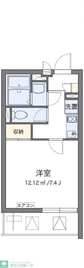 クレイノ荒川(1K/2階)の間取り写真