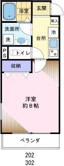 GENTILLET WISTARIEII(1K/2階)の間取り写真