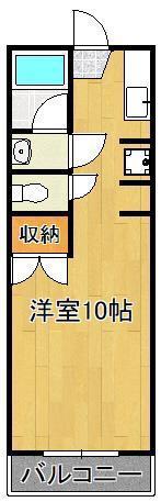 ベルハウス穴生(1K/2階)の間取り写真