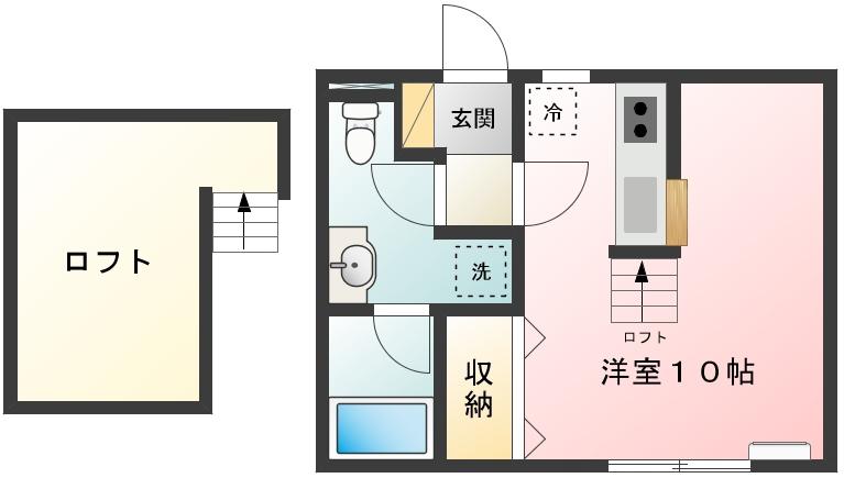 セピアコリーヌ 多磨(1K/1階)の間取り写真
