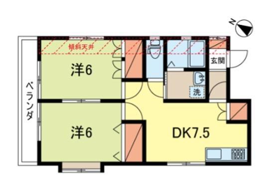 ファミール杉並(2DK/2階)の間取り写真
