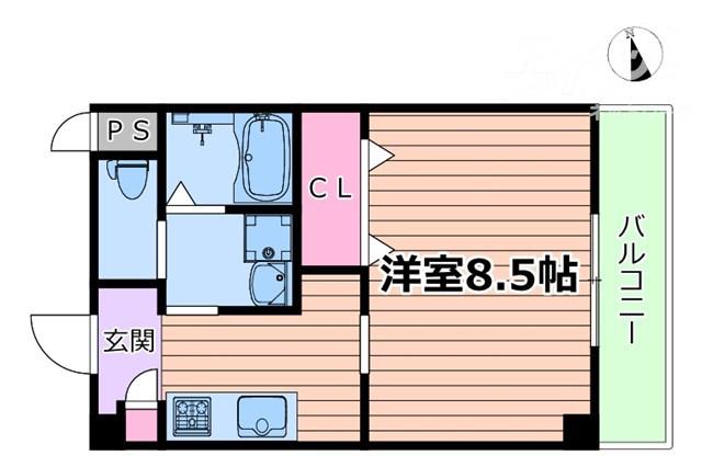 サンハート南茨木LLL(1K/3階)の間取り写真